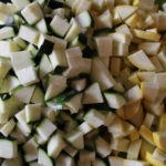 diced zucchini and yellow squash
