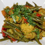 cauliflower, green beans, peppers