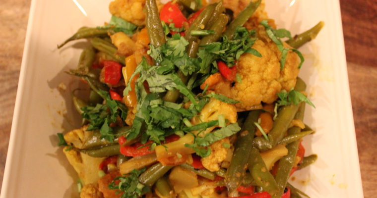 Cauliflower, Green Beans, & Peppers with Sweet Potato