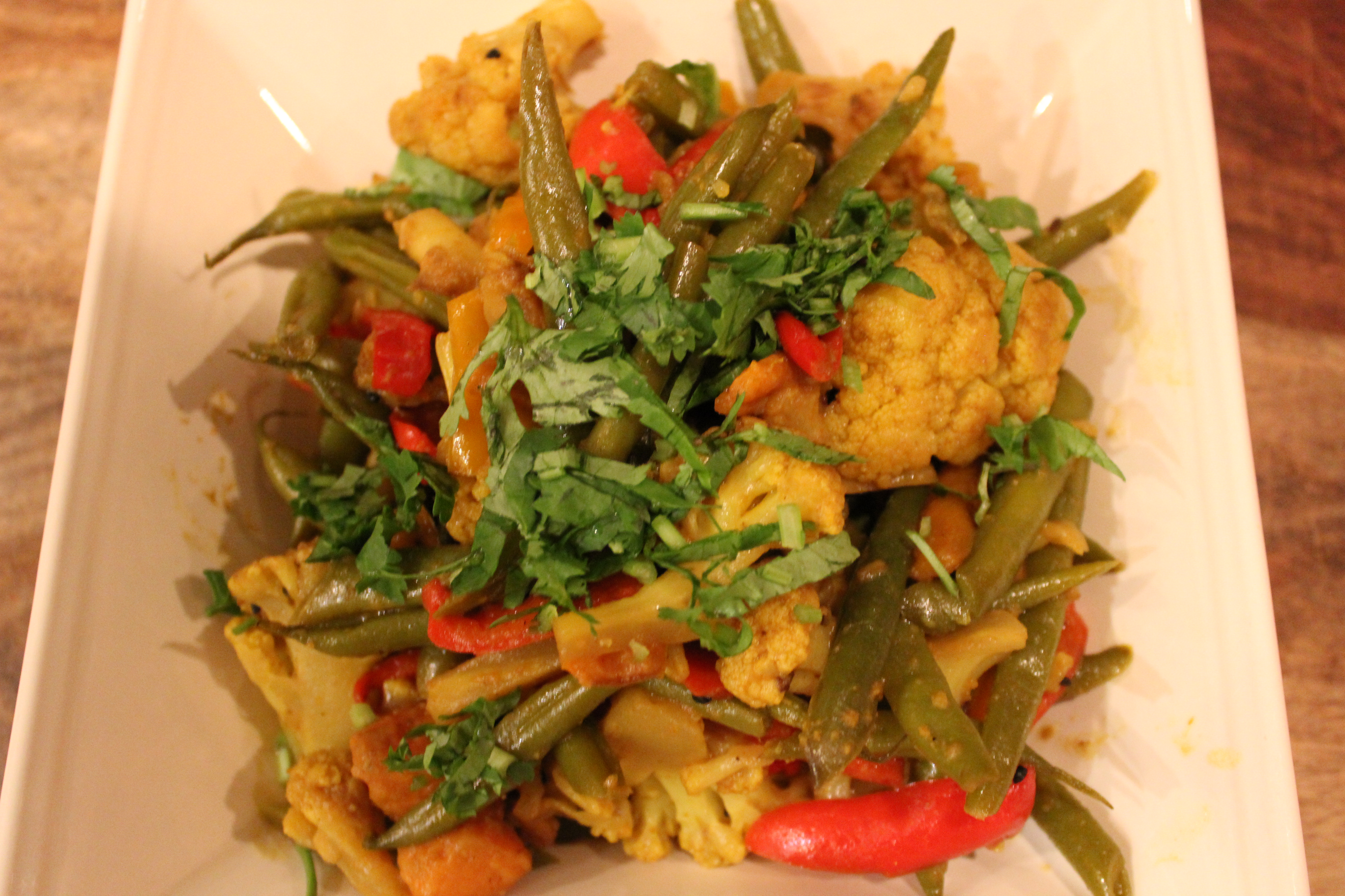 Cauliflower, Green Beans, & Peppers with Sweet Potato